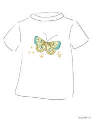 Children's t-shirt sketch with butterfly graphic